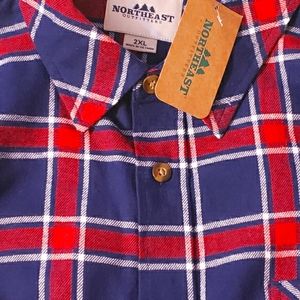 🔥 Red White Blue plaid Flannel 🔥 XXL